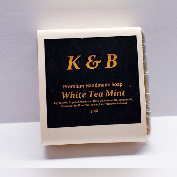 WHITE TEA MINT Premium Handmade Natural Body Bar Soap, 5 oz (3 pack) - Picture 6 of 6
